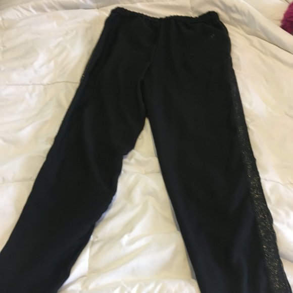 black glitter sweat pants - Picture 2 of 2